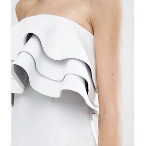 The 8th Sign Light white Strapless Ruffle Smart Dress Size 8 UK 6 US